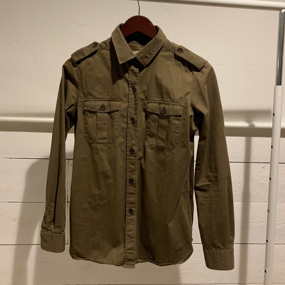 Army style button down shirt